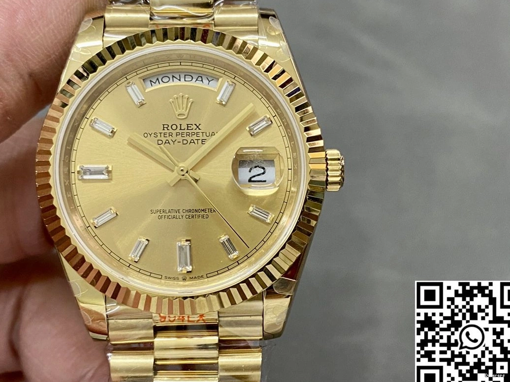 Date SmoothTexture Diamond 983 Steel Gold Hourmarker Factory Day M228238-0005 Dial Tungsten Rolex v5 QF 0715